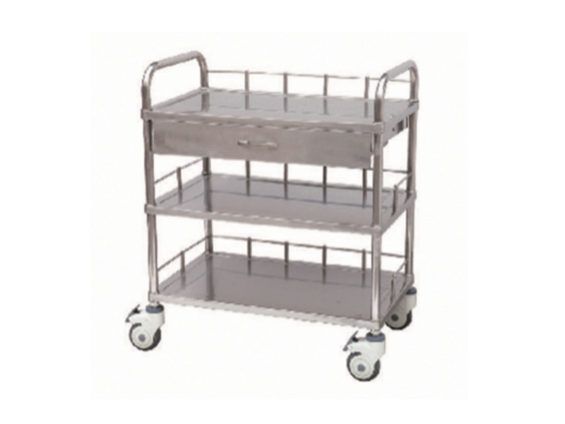 [b6]不锈钢三层治疗车(全抽屉)